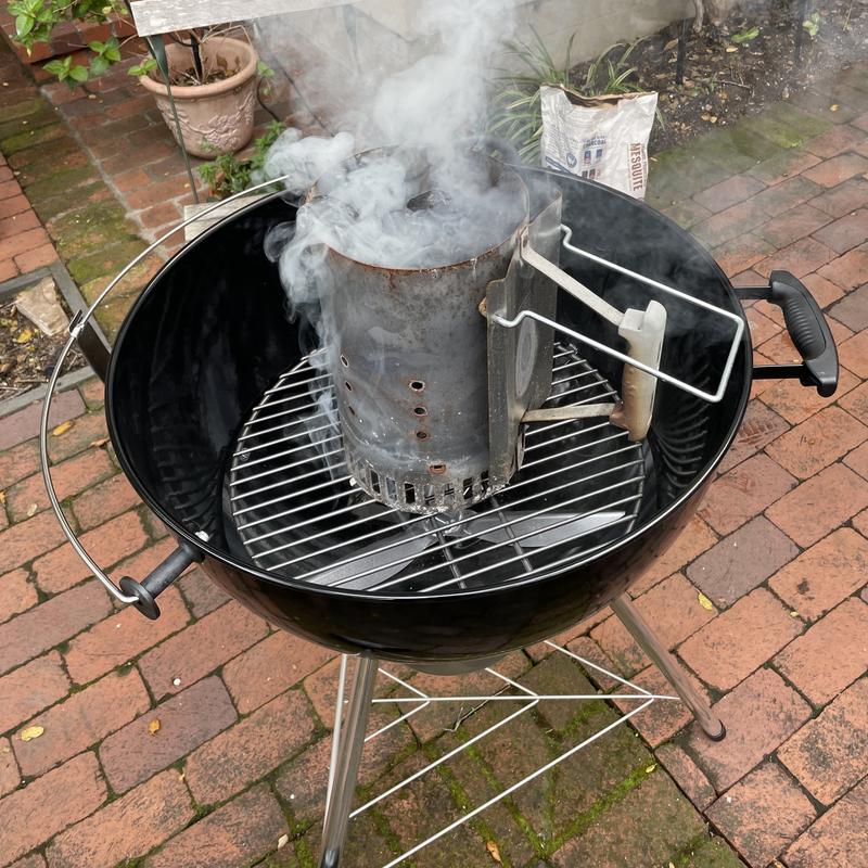 heating up the coals